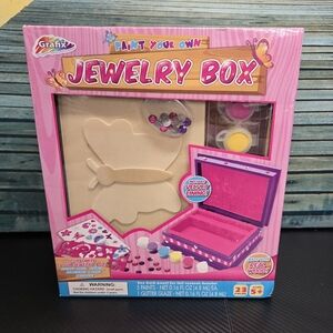 New Paint Your Own Wood Jewelry Box With Velvet Lining